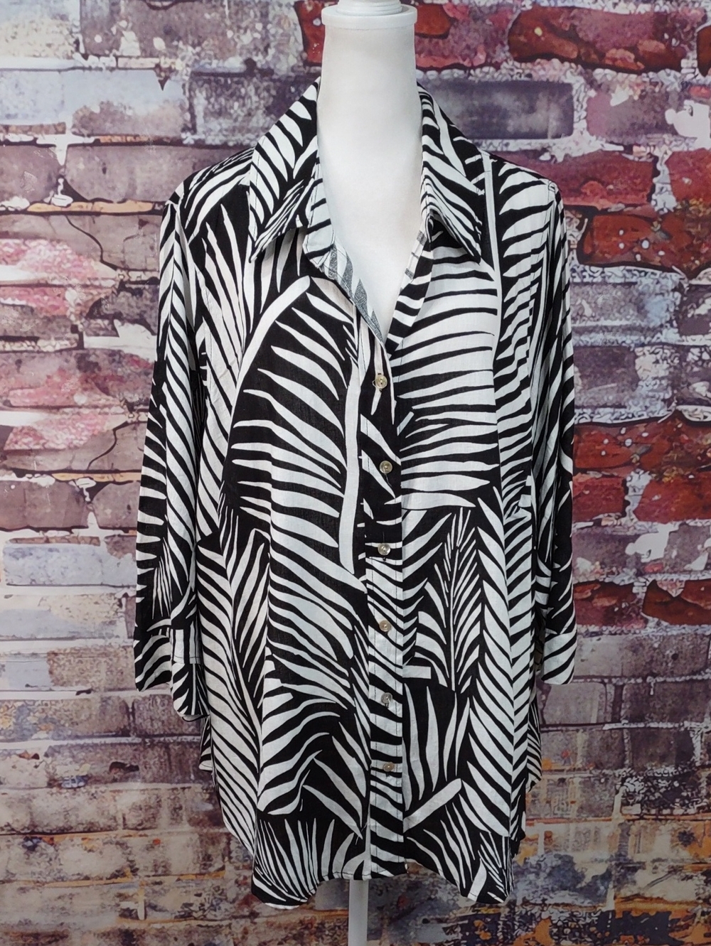 Panama Jack Palm Print Button-Down Shirt/Jacket